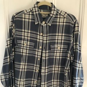 J. Crew size small light weight blue flannel shirt